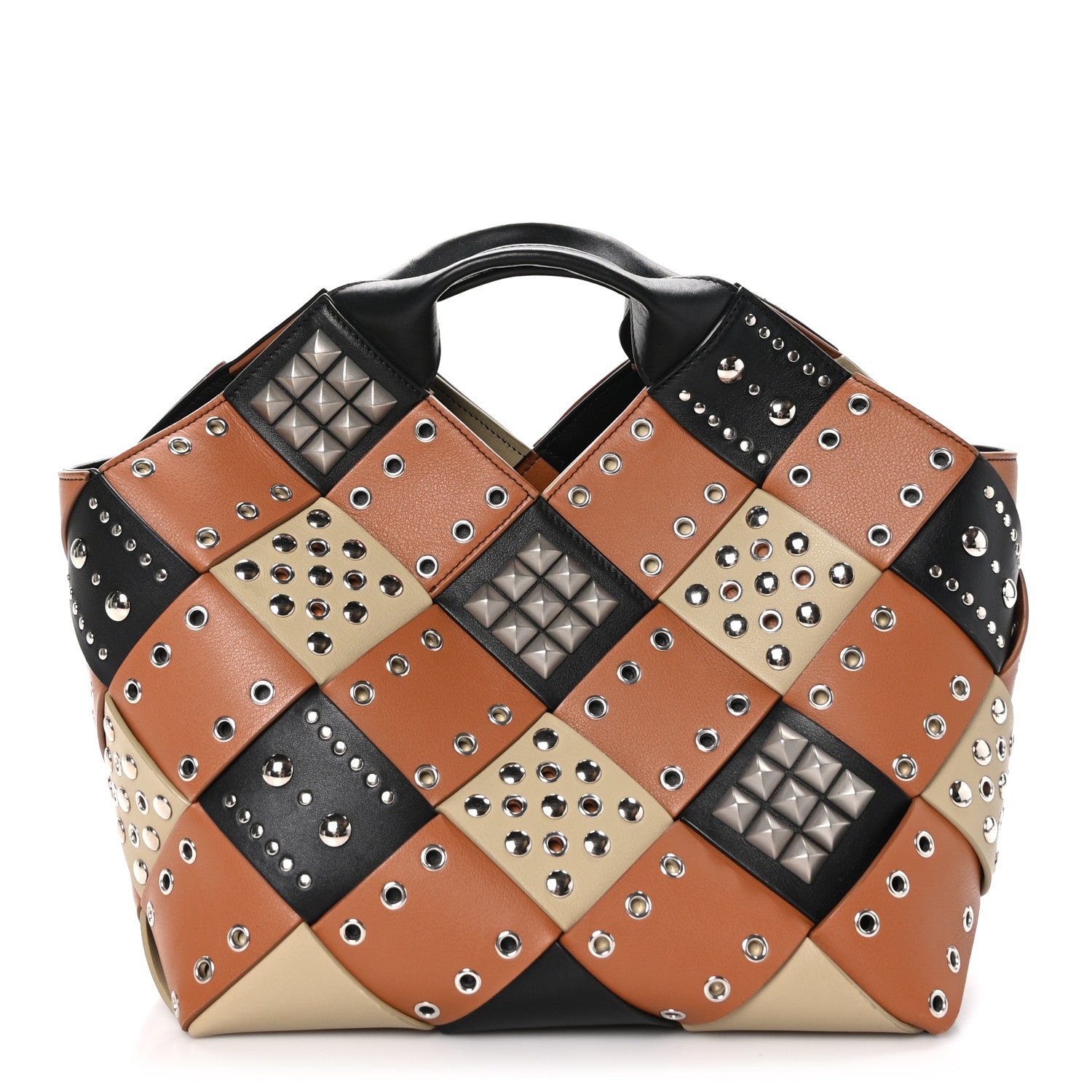 Loewe Calfskin Woven Studded Basket Surplus Bag Multicolor 1 of 12