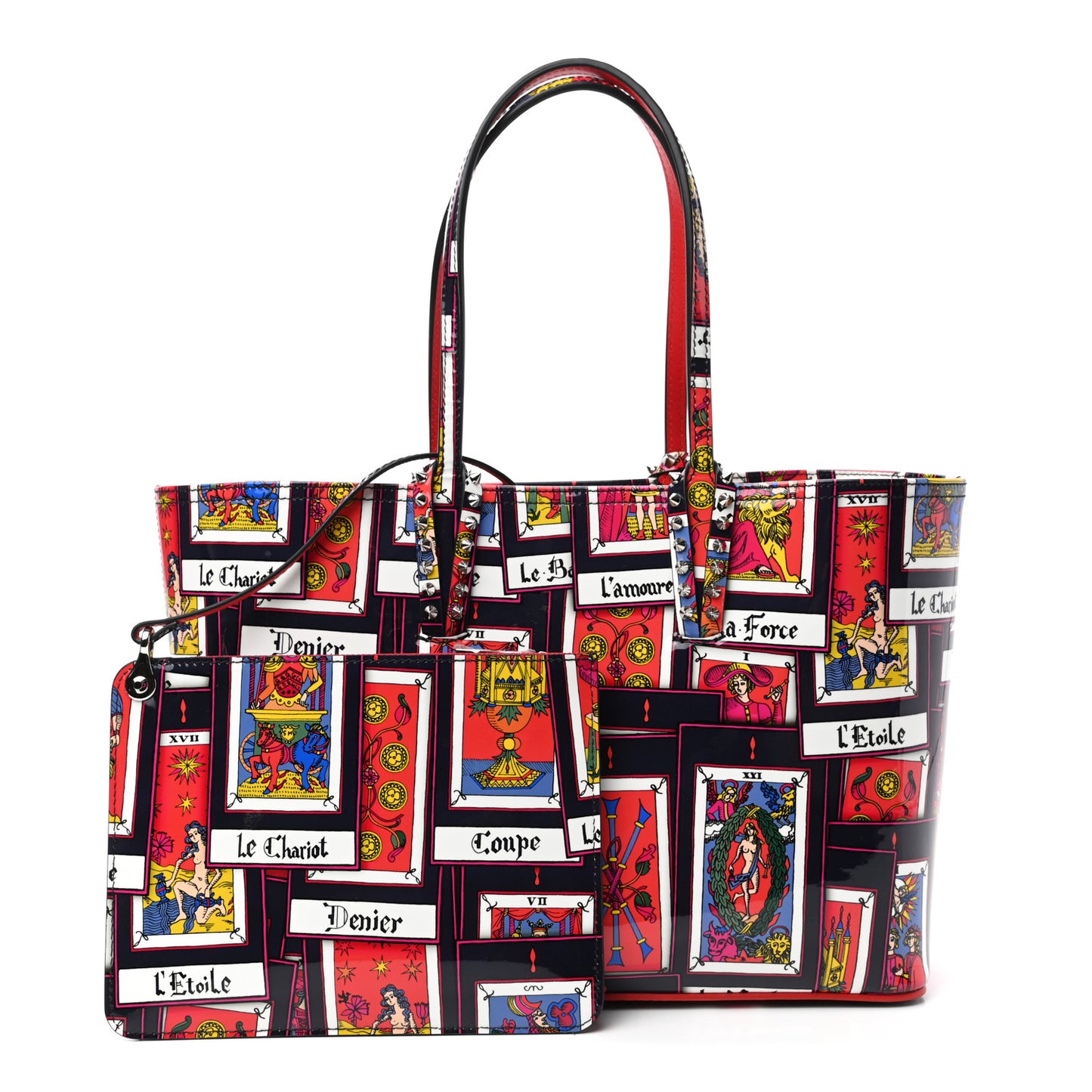 Patent Calfskin Small Tarot Cabata Tote Multicolor