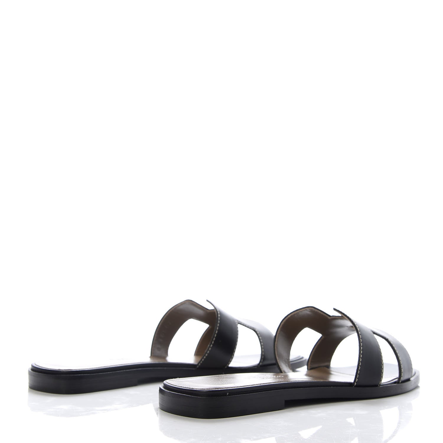 Hermes Box Calfskin Oran Sandals 35 Black 5 of 10