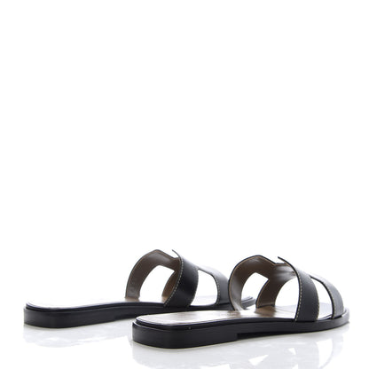 Hermes Box Calfskin Oran Sandals 35 Black 5 of 10