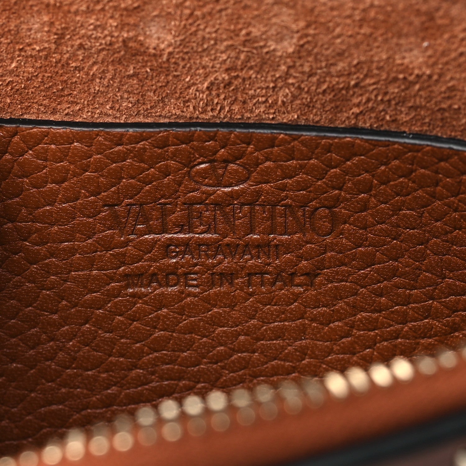 Valentino Garavani Pebbled Calfskin Rockstud Double Zip Camera Crossbody Bag Tan 6 of 9