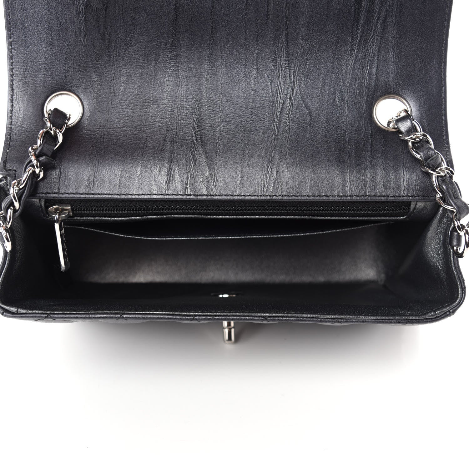Chanel Iridescent Calfskin Quilted Mini Rectangular Flap Charcoal 5 of 11
