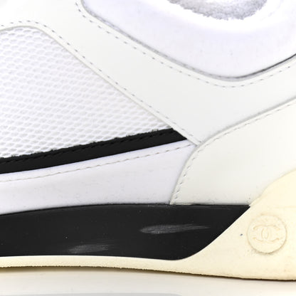 Chanel Calfskin Mesh Lycra Womens Logo Sneakers 39 White 15 of 16