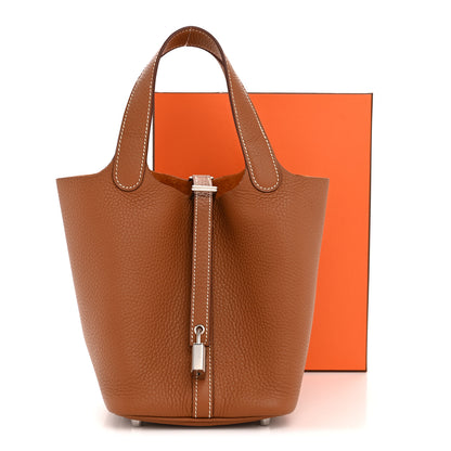 Hermes Taurillon Clemence Picotin Lock 18 PM Gold 11 of 11