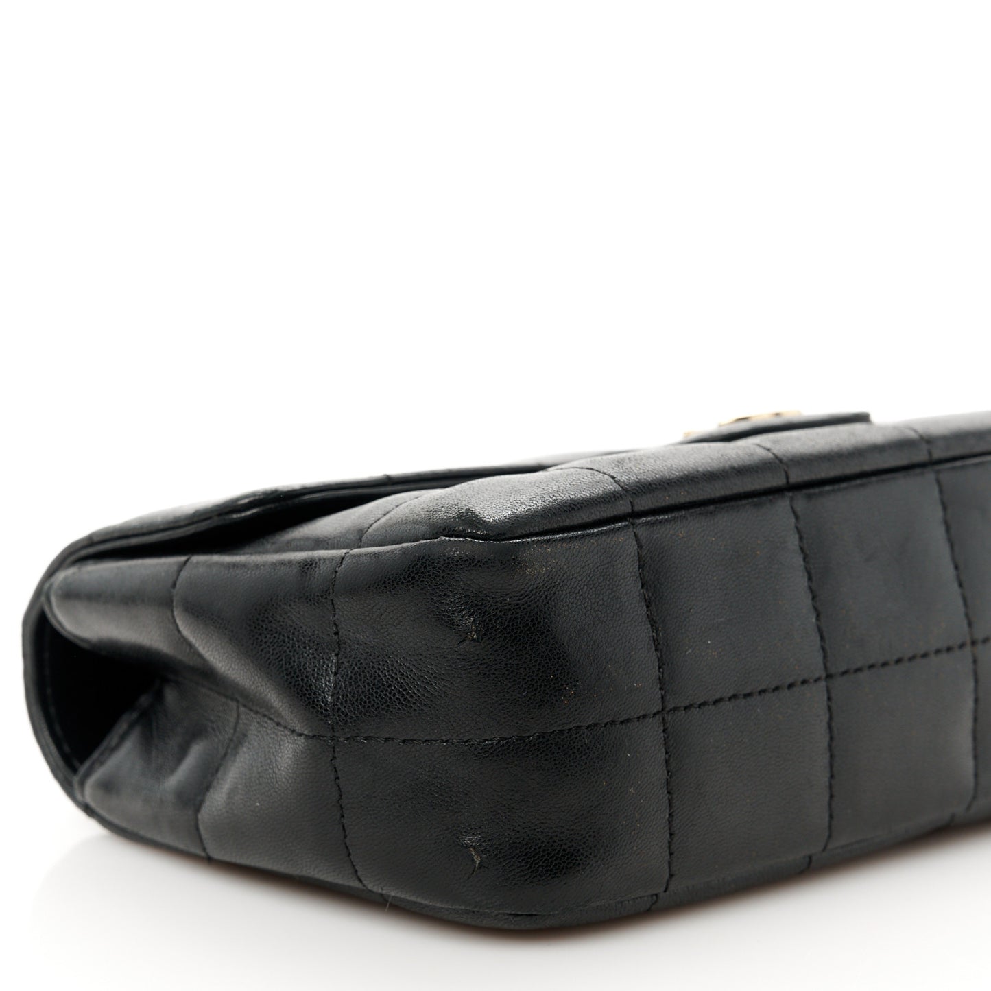 Lambskin Quilted Mini Chocolate Bar Flap Black