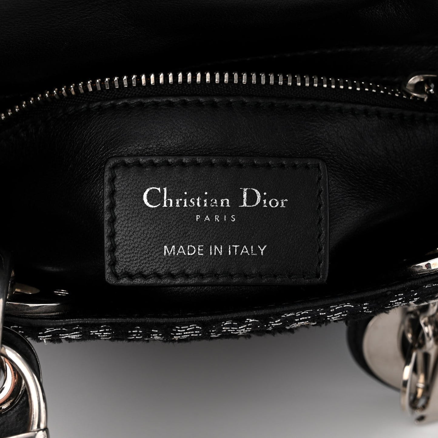 Velvet Leopard Print Mini Lady Dior Black