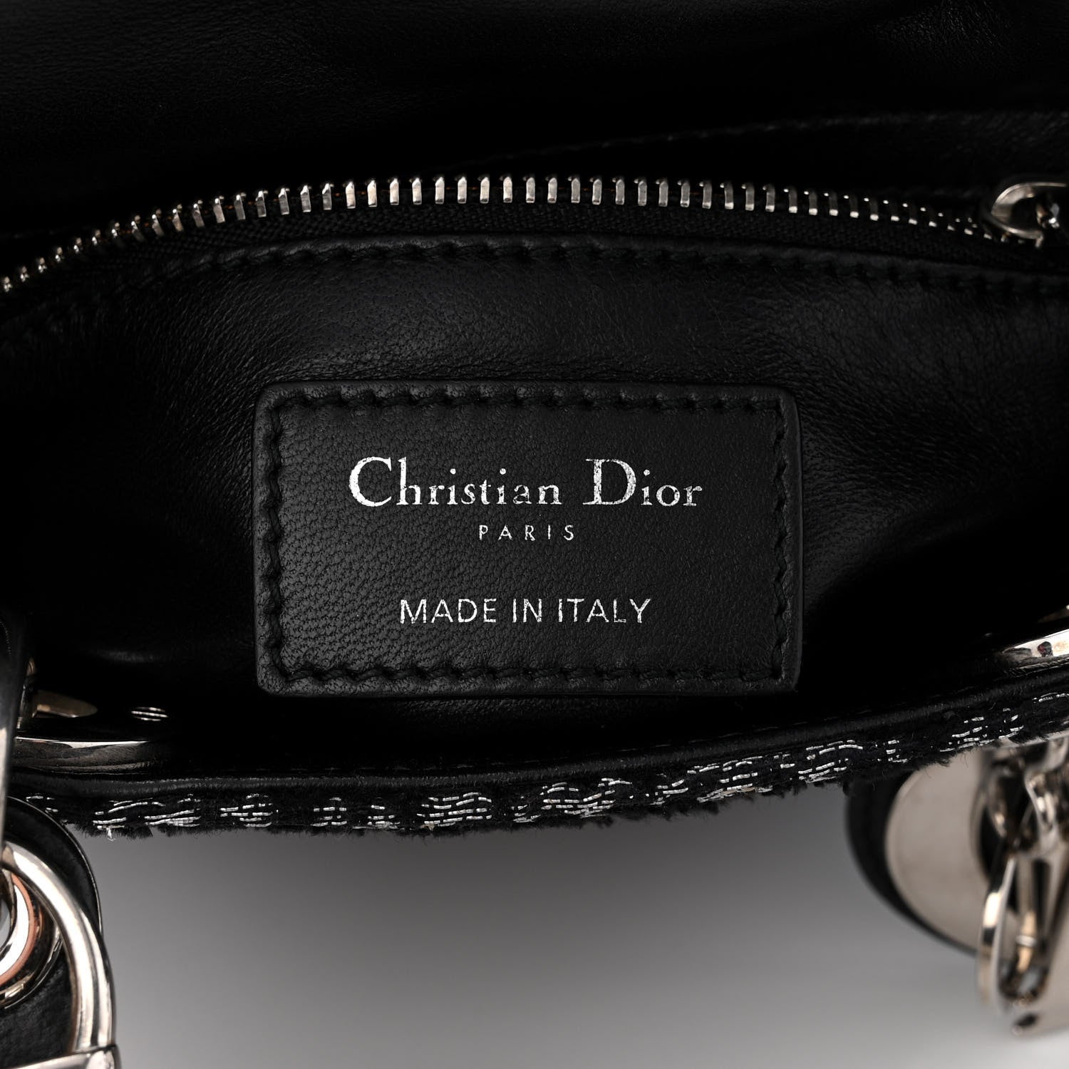 Christian Dior Velvet Leopard Print Mini Lady Dior Black 6 of 10