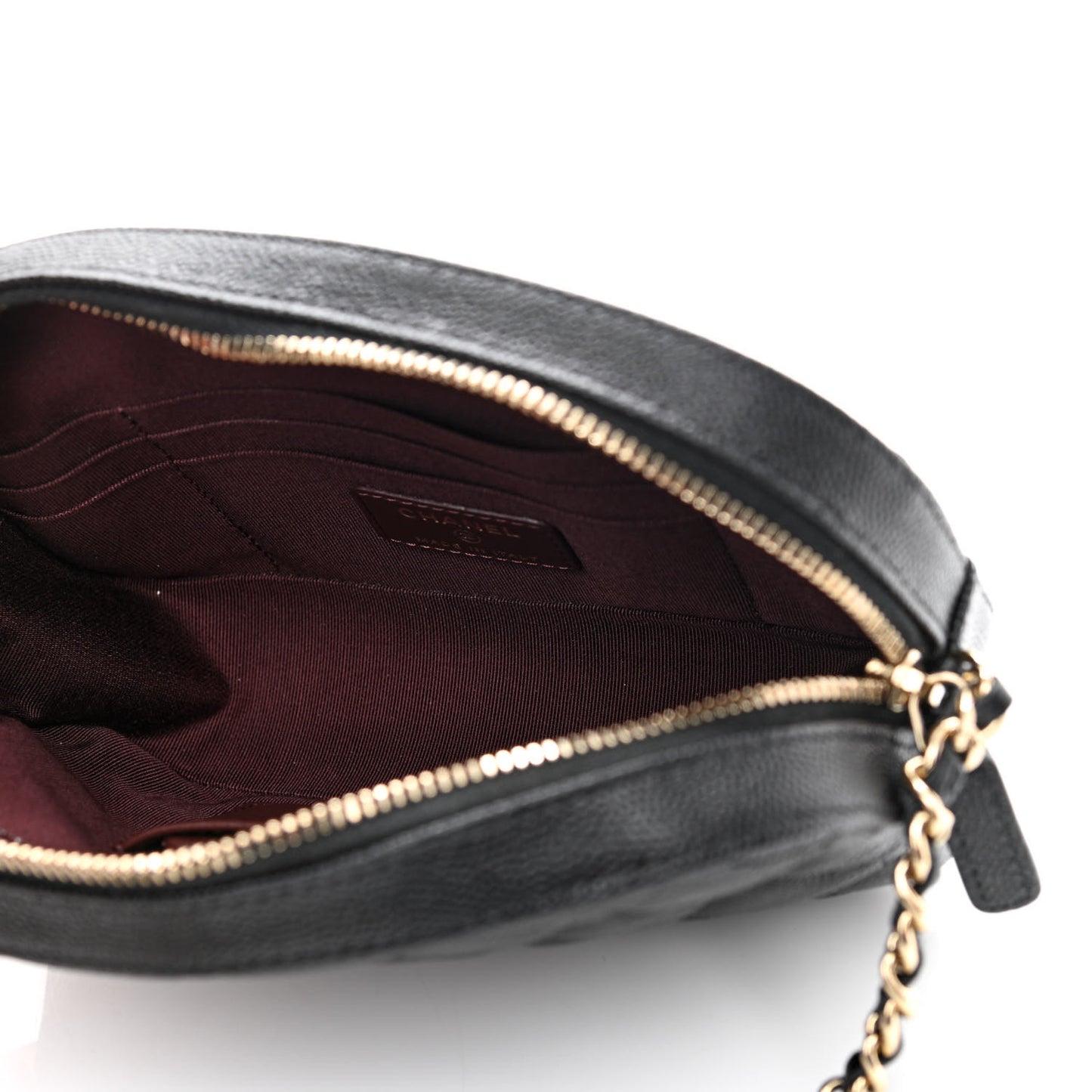 Caviar Quilted Vanity With Chain Black