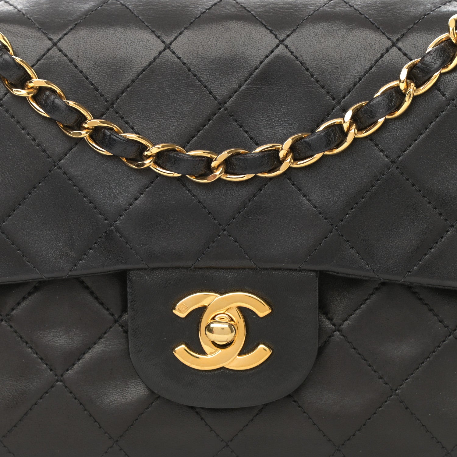 Chanel Lambskin Quilted Small Double Flap Black 8 of 14