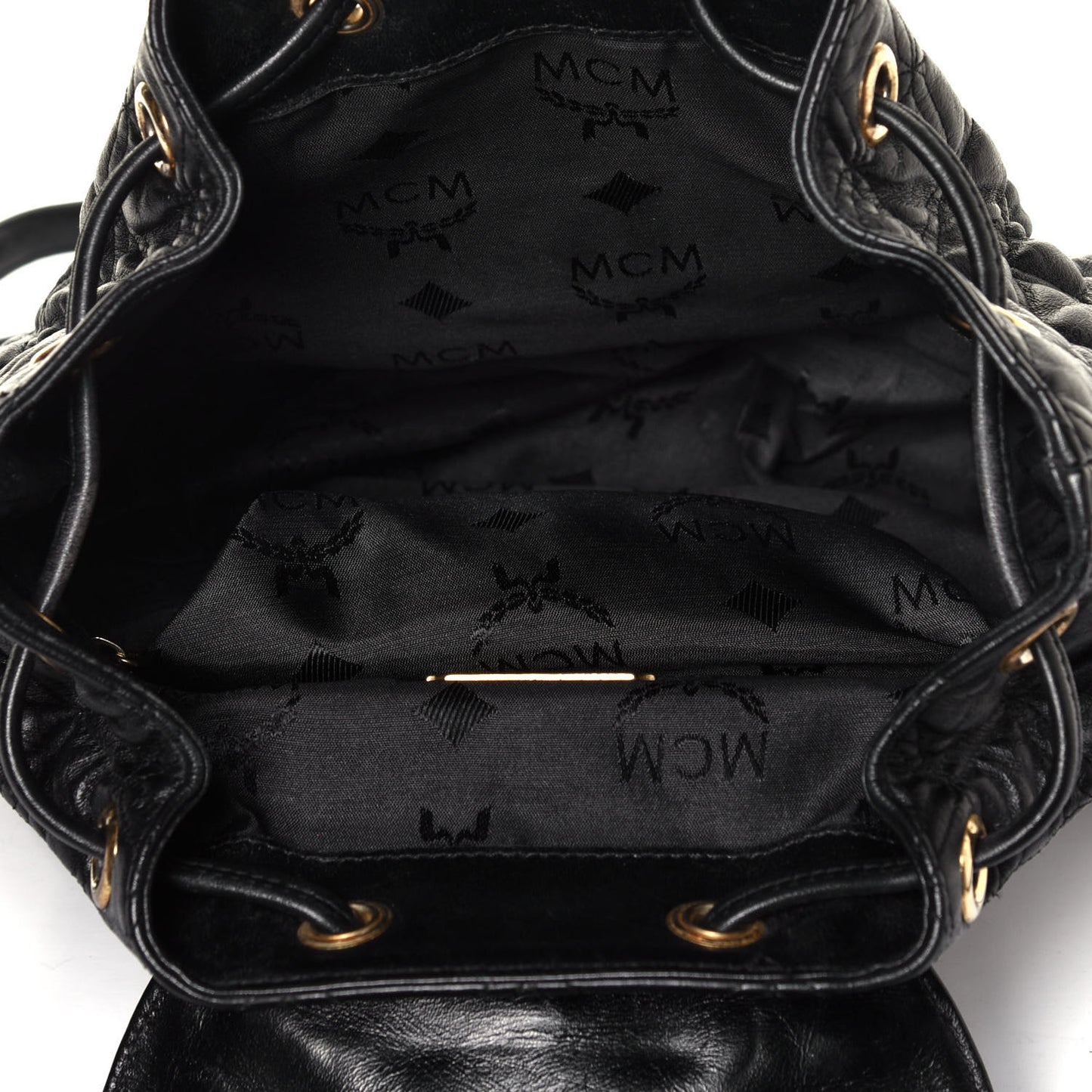 Calfskin Quilted Studded Backpack Black