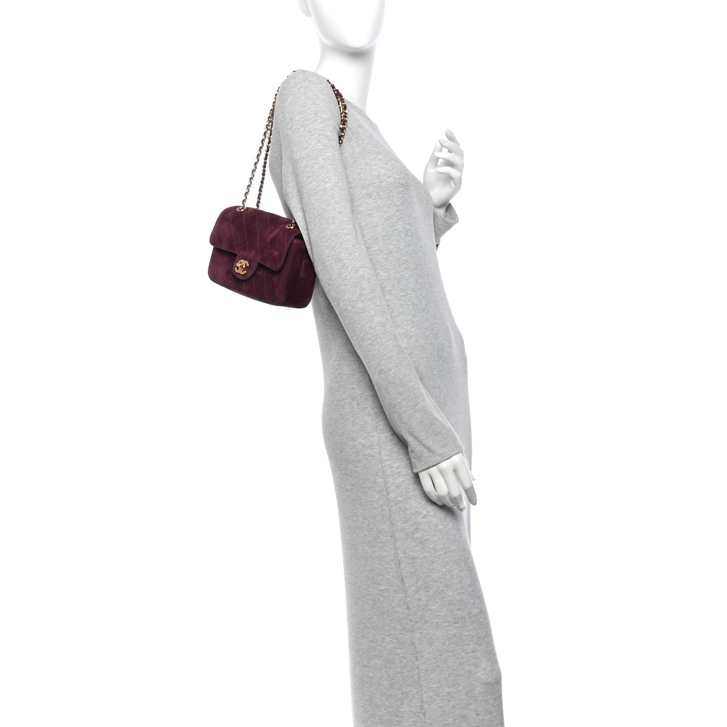 Chanel Suede Calfskin Mini Souplissimo Flap Burgundy 2 of 11