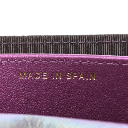 Chanel Iridescent Lambskin Quilted Flap Card Holder Wallet Purple 6 of 9