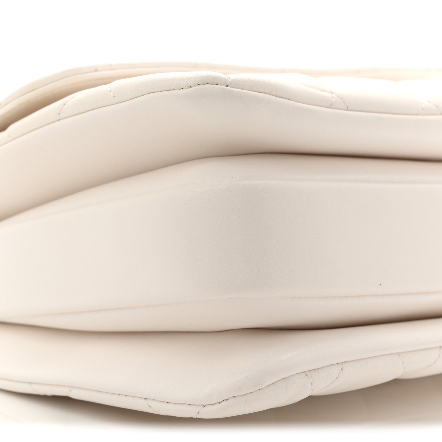 Lambskin Lacquered Quilted Small Trendy CC Dual Handle Flap Bag White