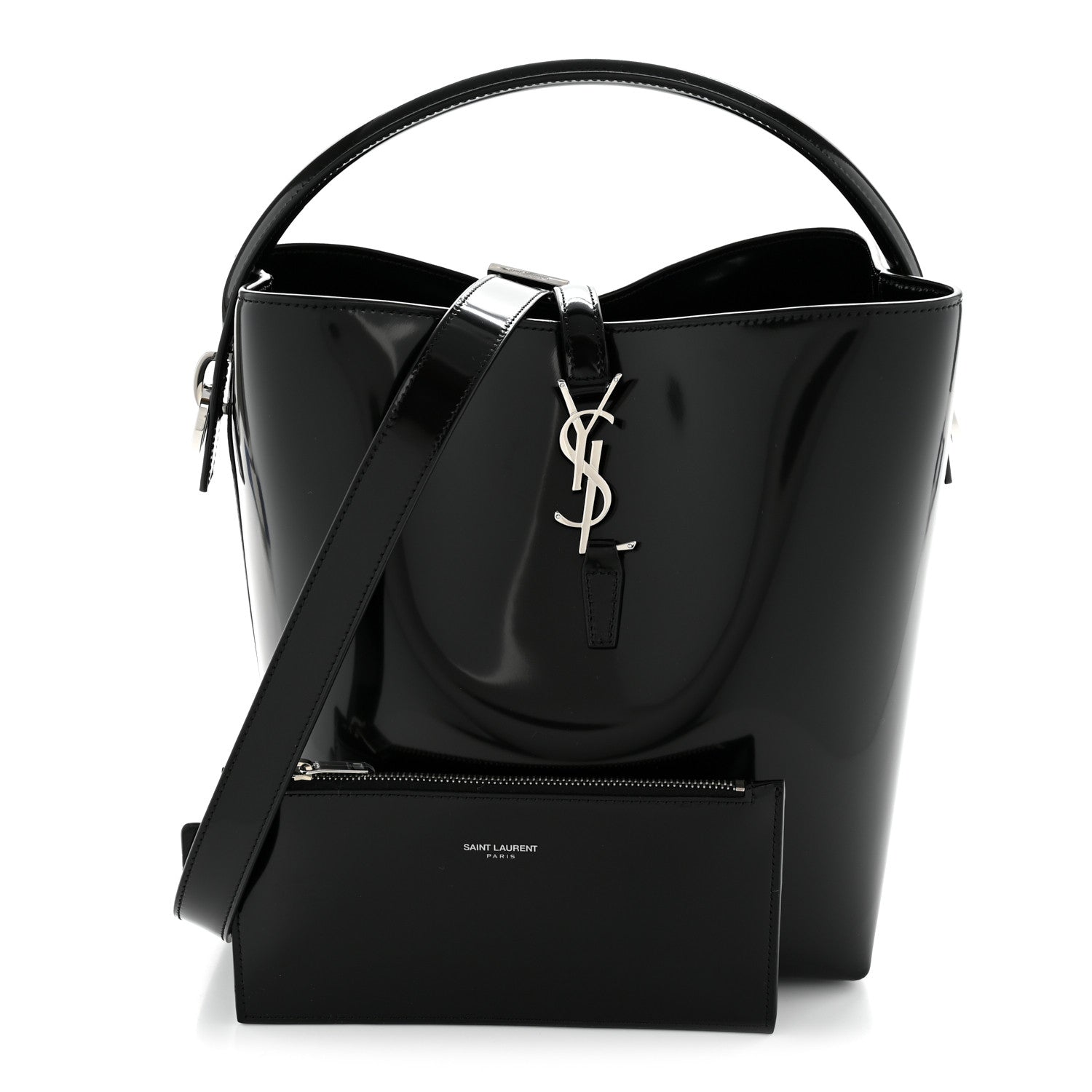 Saint Laurent Patent Calfskin Le 37 Bucket Bag Black 3 of 13