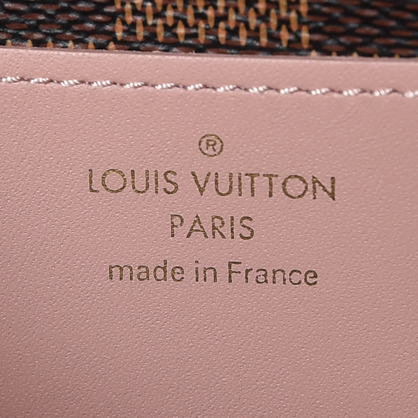 Damier Ebene Croisette Chain Wallet Rose Ballerine