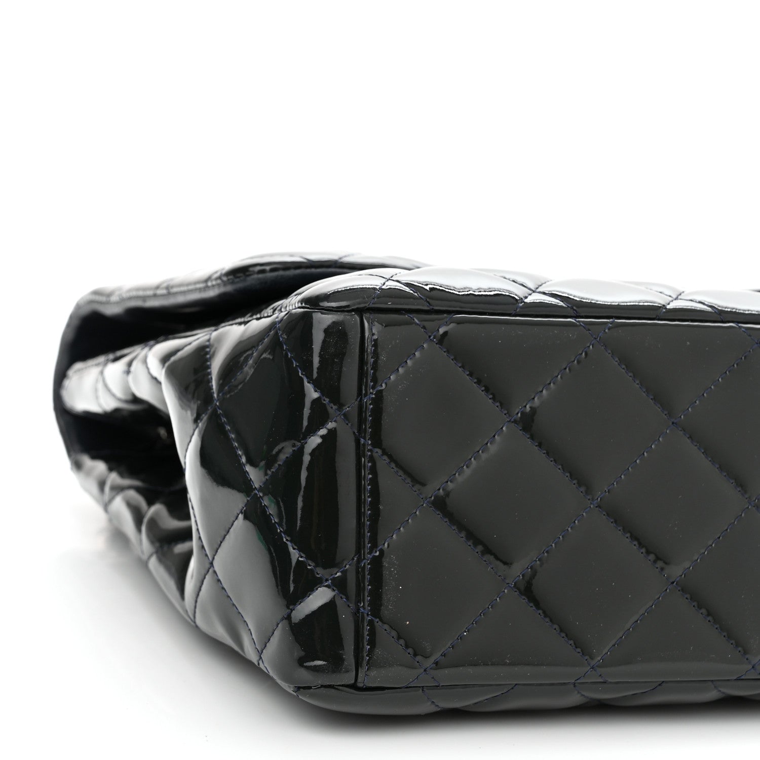 Chanel Patent Quilted Maxi Single Flap Blue 9 of 10