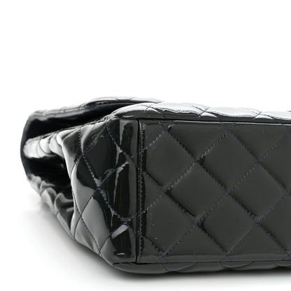 Chanel Patent Quilted Maxi Single Flap Blue 9 of 10