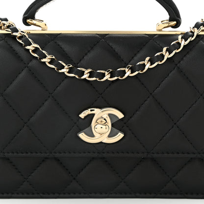 Chanel Lambskin Quilted Trendy CC Dual Handle Clutch With Chain  Black 8 of 10