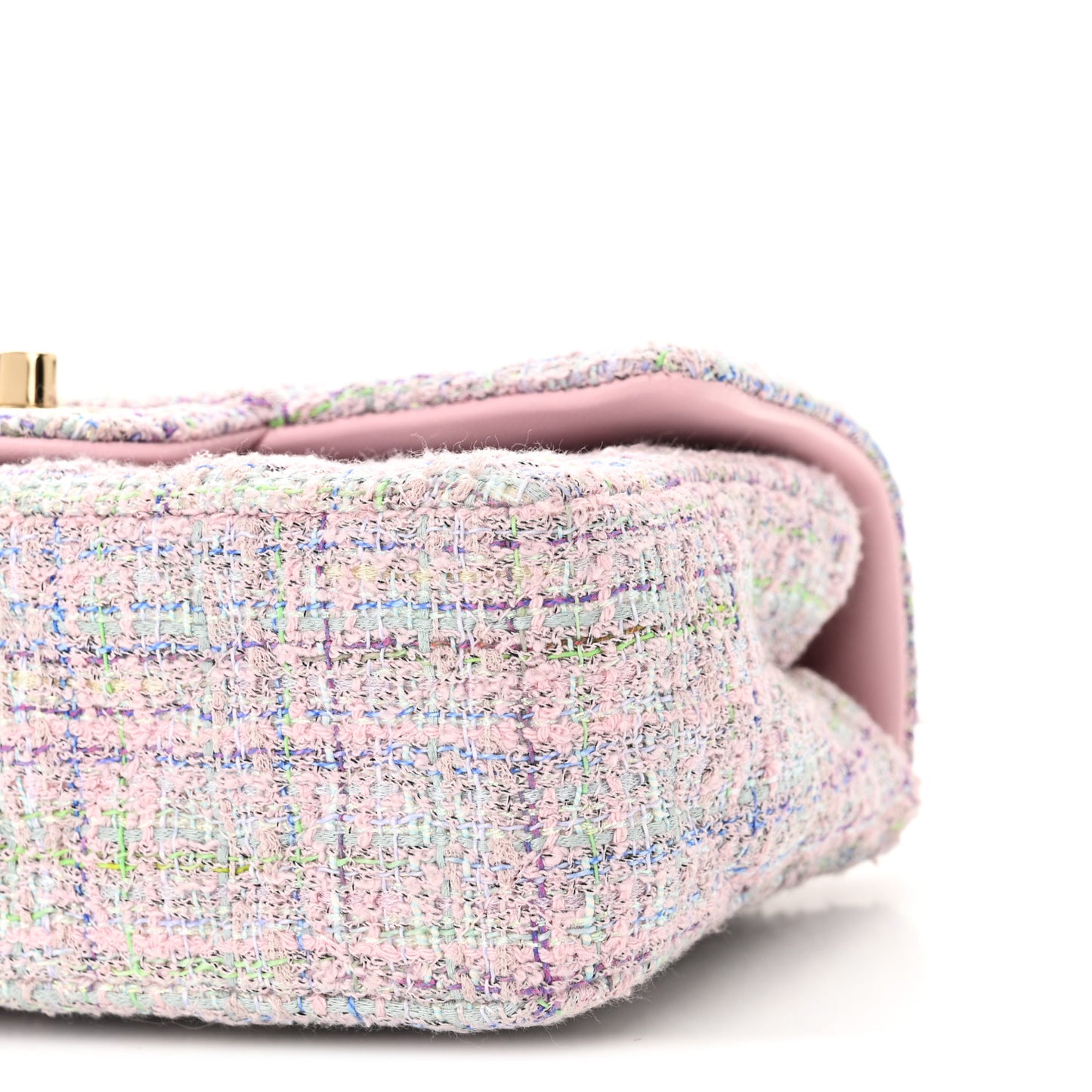 Tweed Quilted Mini Rectangular Flap Pink Multicolor