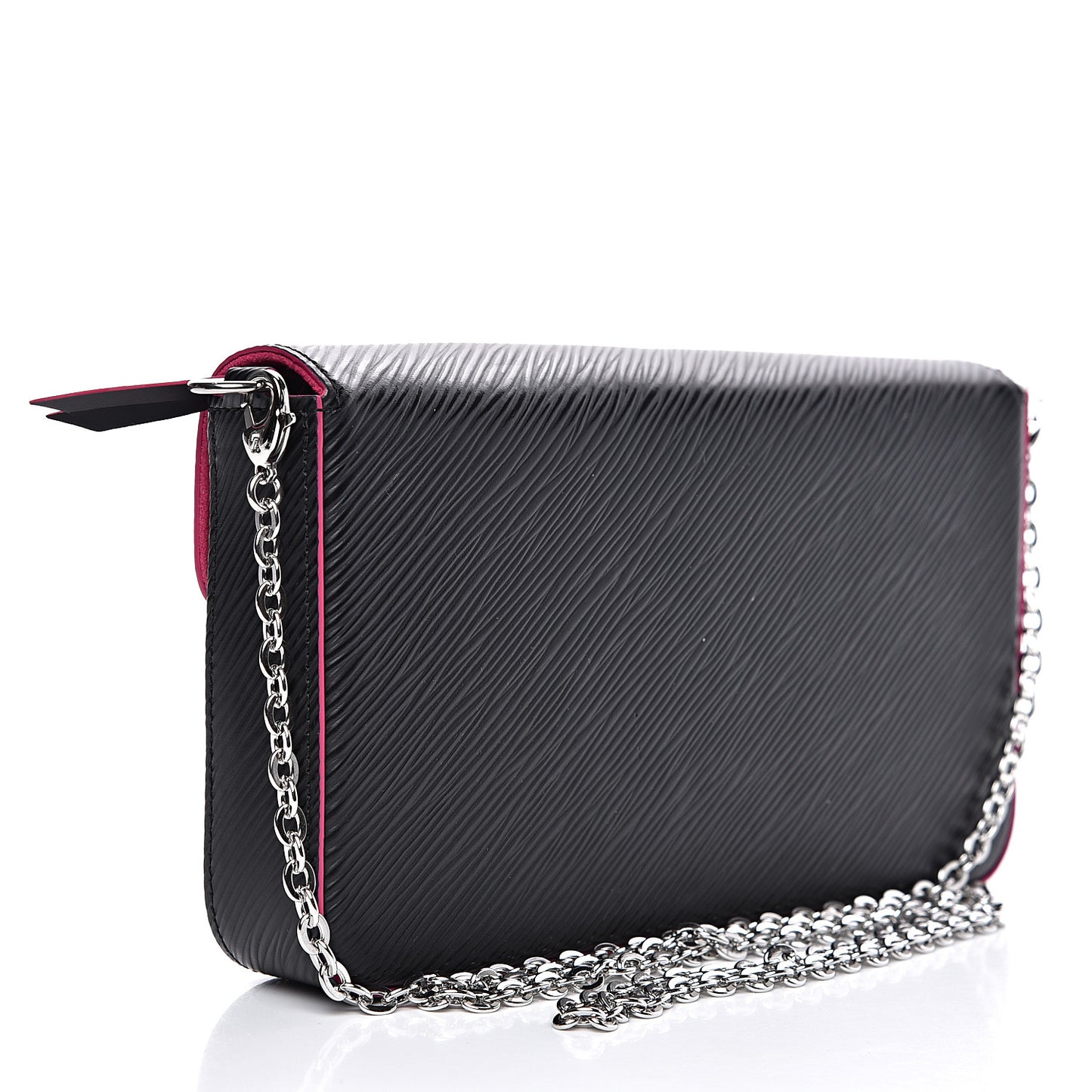 Epi Pochette Felicie Black Hot Pink