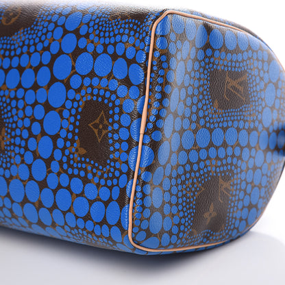 Louis Vuitton Monogram Kusama Town Speedy 30 Blue 9 of 11
