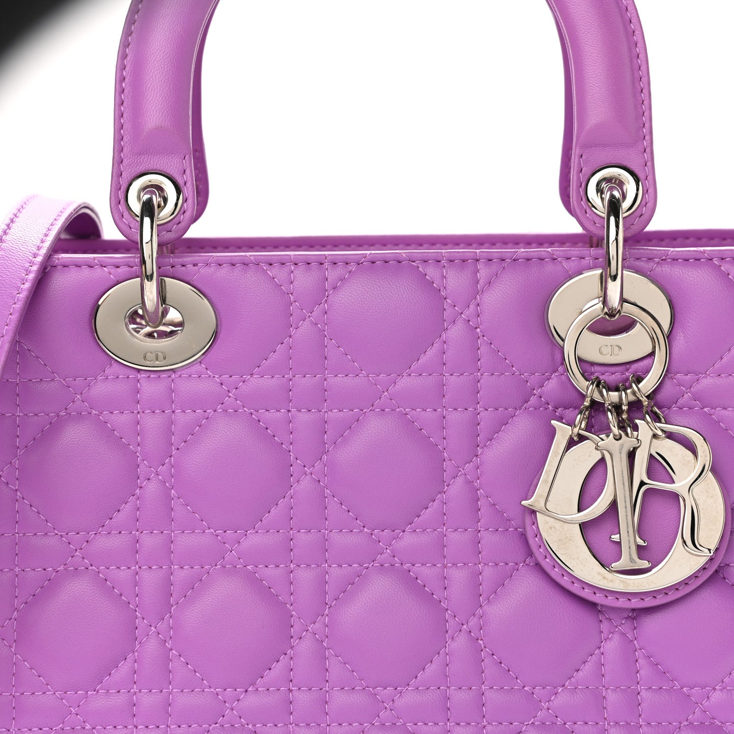 Christian Dior Lambskin Cannage Medium Lady Dior Purple 7 of 9