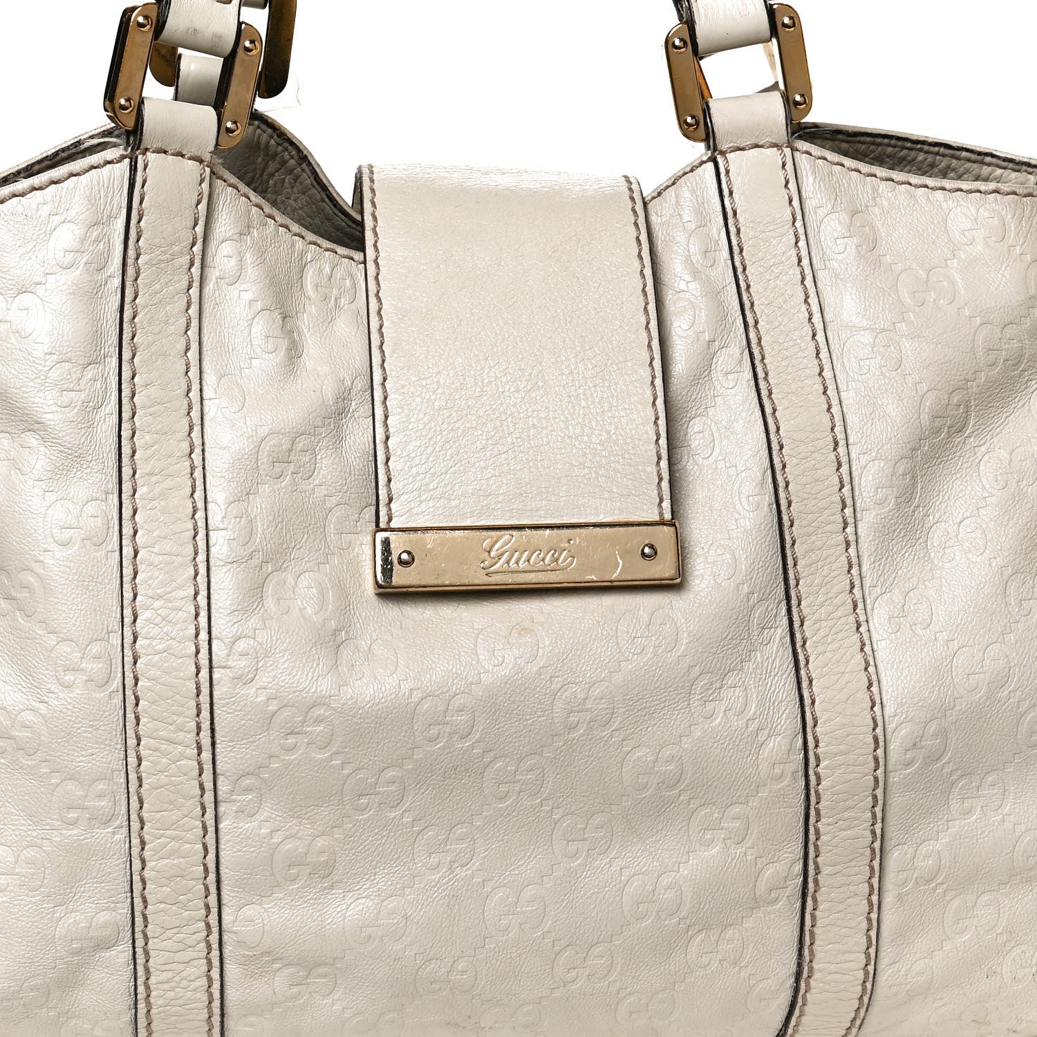 Gucci Guccissima New Ladies Web Tote Off White 8 of 11