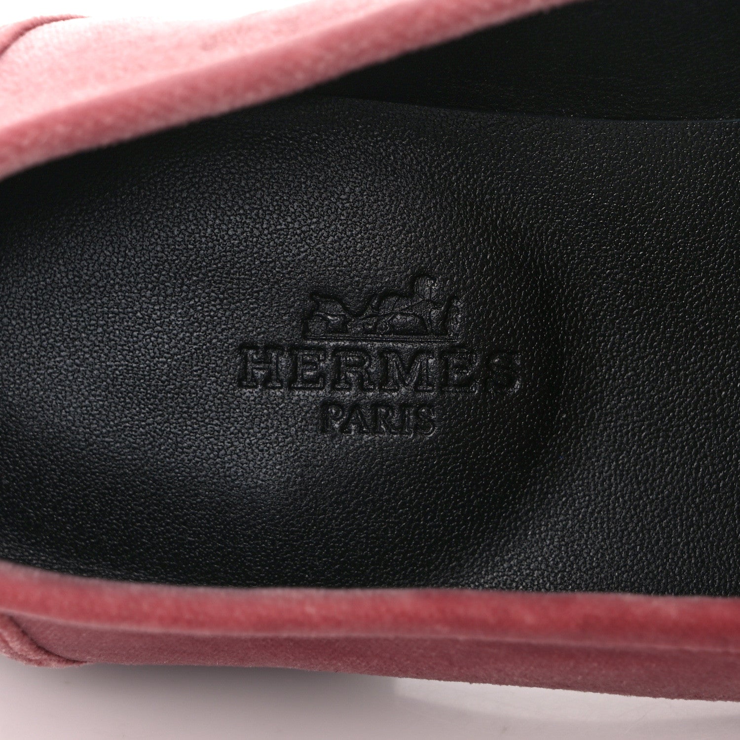 Hermes Velvet Womens Paris Loafers 37.5 Bois de Rose 7 of 9