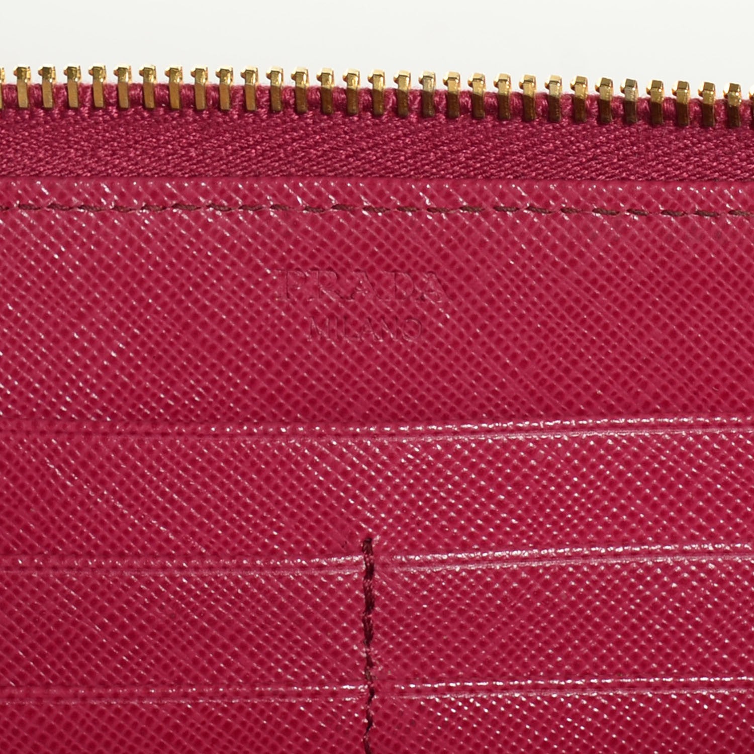 Prada Saffiano Metal Zip Around Wallet Ibisco 13 of 18