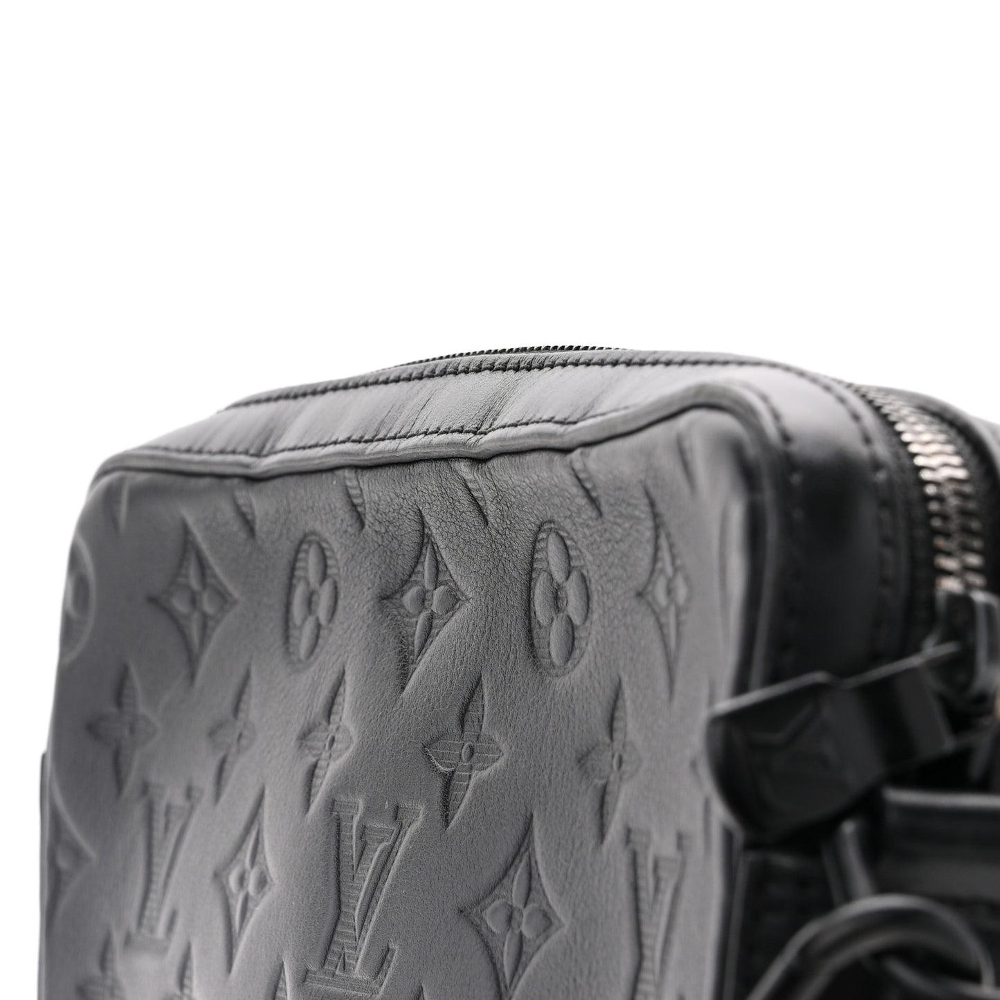 Calfskin Monogram Shadow Duo Messenger Black