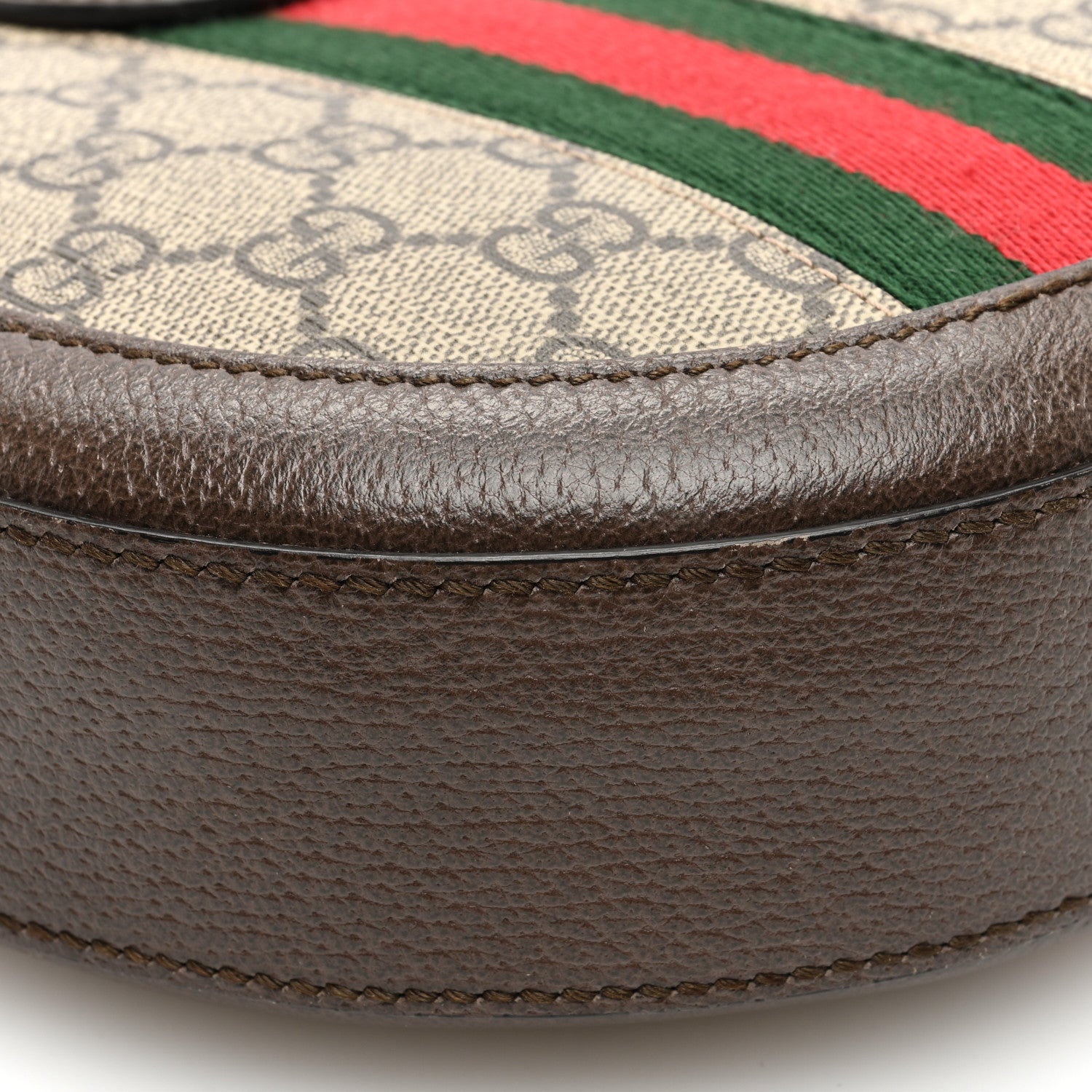 Gucci GG Supreme Monogram Web Mini Ophidia Round Shoulder Bag Brown 10 of 11