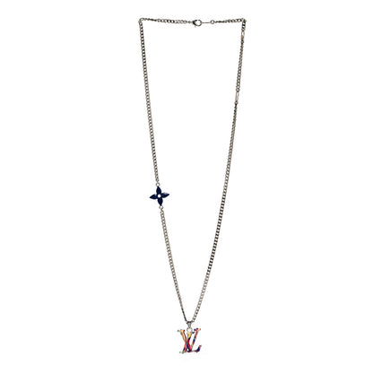 Louis Vuitton Metal Resin LV Psychedelic Necklace Silver Multicolor 3 of 8