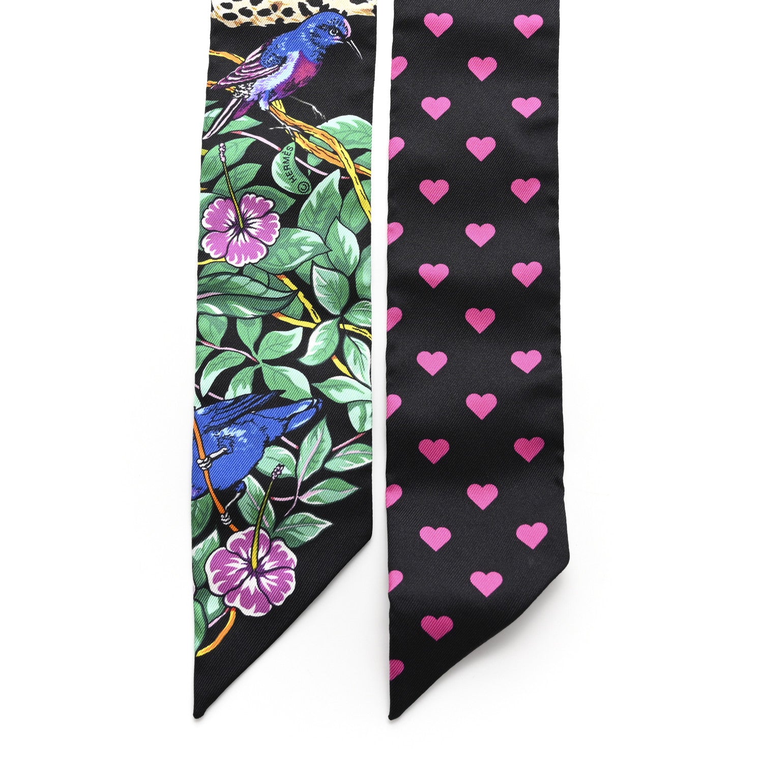 Hermes Silk Jungle Love Love Twilly Black Vert Rose Vif 2 of 5