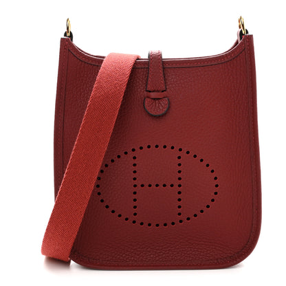 Hermes Taurillon Clemence Evelyne TPM Rouge H 1 of 11