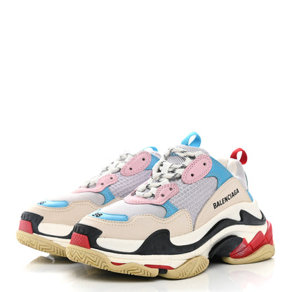 Balenciaga Fabric Mesh Womens Triple S Sneakers 36 White Blue Pink 5 of 26