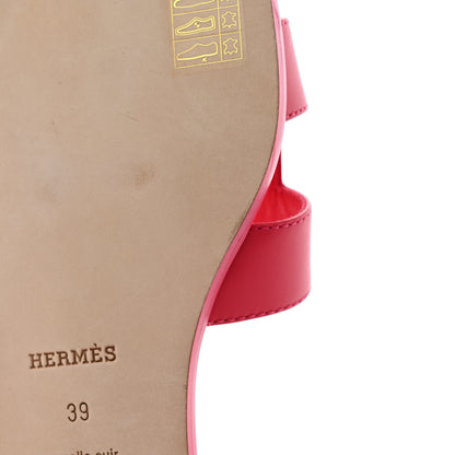 Hermes Box Calfskin Oran Sandals 39 Rose Boise 15 of 17