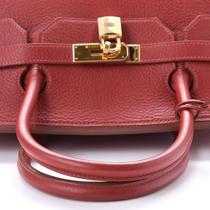 Hermes Taurillon Clemence Birkin 40 Rouge Casaque 24 of 46