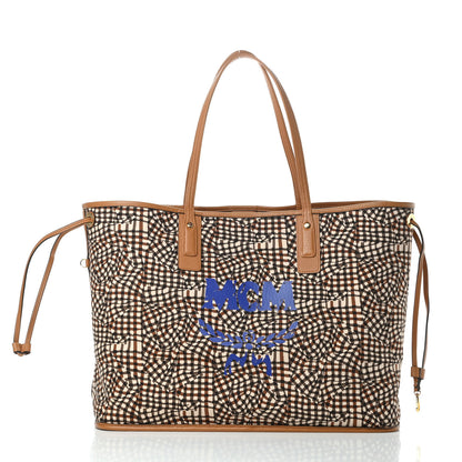 MCM Visetos Large Liz Reversible Shopper Tote Cognac 3 of 17