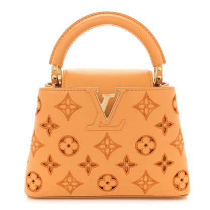 Louis Vuitton Calfskin LV Broderie Anglaise Mini Capucines Saffron 1 of 9