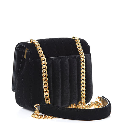 Saint Laurent Velvet Matelasse Small Vicky Chain Bag Black 2 of 11