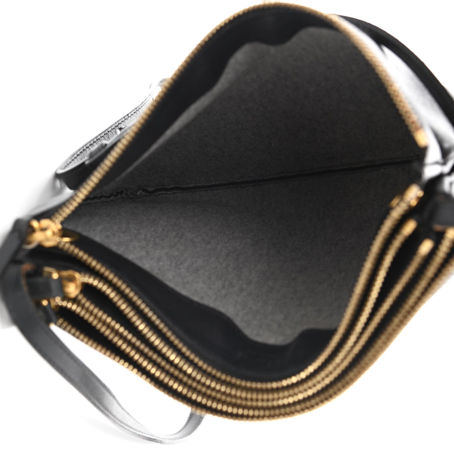 Goatskin Large Trio Crossbody Bag Black