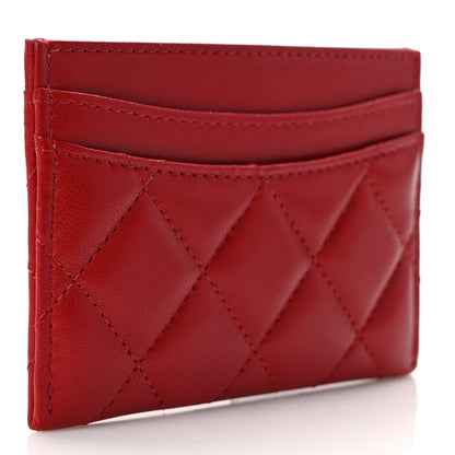 Chanel Lambskin Quilted Card Holder Red 3 of 9