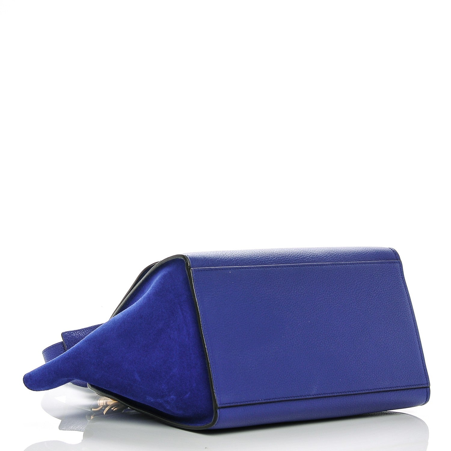 Celine Drummed Calfskin Suede Small Trapeze Indigo 4 of 7