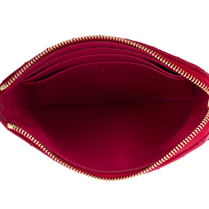 Celine Calfskin Quilted C Charm Coin Card Pouch Pink 4 of 4