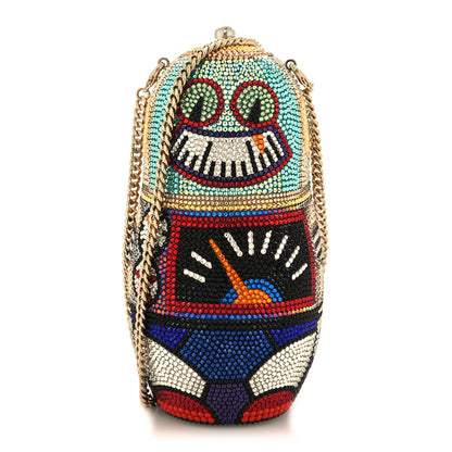 Judith Leiber Crystal Robot Russian Doll Minaudiere Clutch Gold Multicolor 1 of 12
