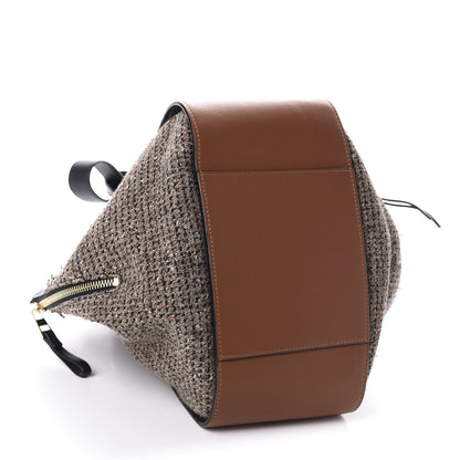 Loewe Calfskin Tweed Small Hammock Shoulder Bag Tan Black 4 of 15