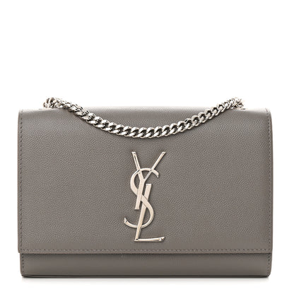 Saint Laurent Grain De Poudre Classic Monogram Kate Satchel Grey 1 of 13