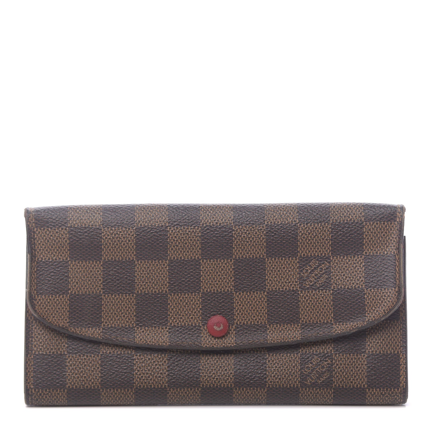 Louis Vuitton Damier Ebene Emilie Wallet Red 1 of 11