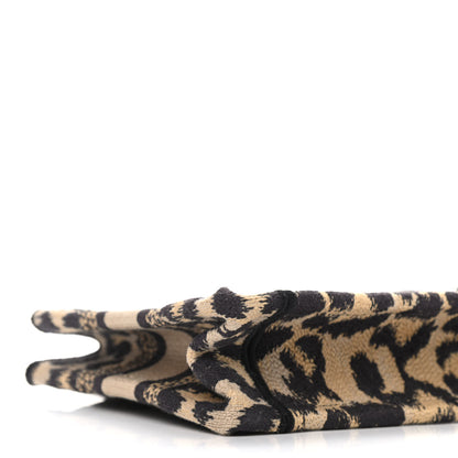 Christian Dior Canvas Mizza Embroidered Mini Leopard Book Tote Beige 8 of 9
