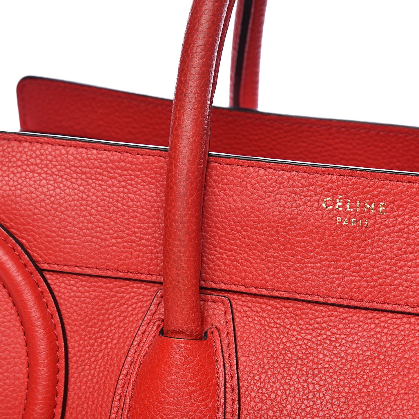 Drummed Calfskin Mini Luggage Red